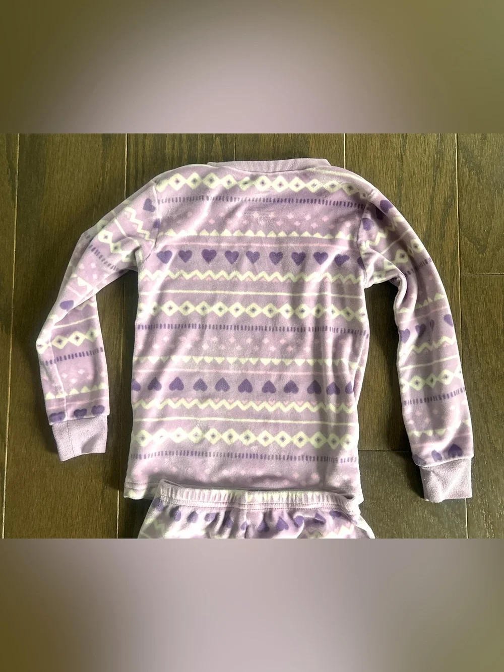 Carters Purple & White Fair Isle Heart 2 Pc Soft Long Sleeve/ Pants Pajamas- 4T.